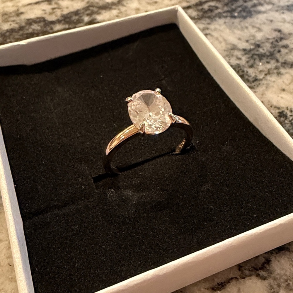 3CT Oval Cut Solitaire Ring 8 - Picture 5 of 13